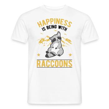Raccoon Happiness Raccoon - Men's T-Shirt - white - Front - AI Model Male 178 dark (178cm)