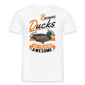 Duck Gift Duck Breeder - Men's T-Shirt - white - Front - AI Model Male 178 dark (178cm)
