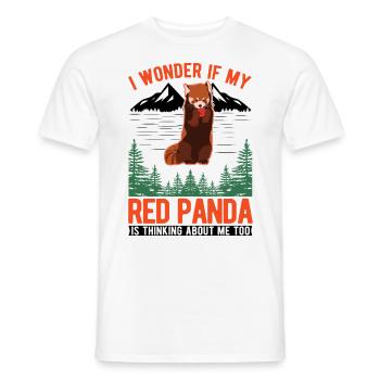 Red Panda Cadeau Chat Ours Panda Rouge - T-shirt homme - blanc - Devant - AI Model Male 178 dark (178cm)