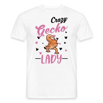 Crazy Gecko lady Gecko femme - T-shirt homme - blanc - Devant - AI Model Male 178 dark (178cm)