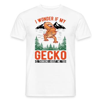 Gecko Cadeau Léopard Gecko - T-shirt homme - blanc - Devant - AI Model Male 178 dark (178cm)