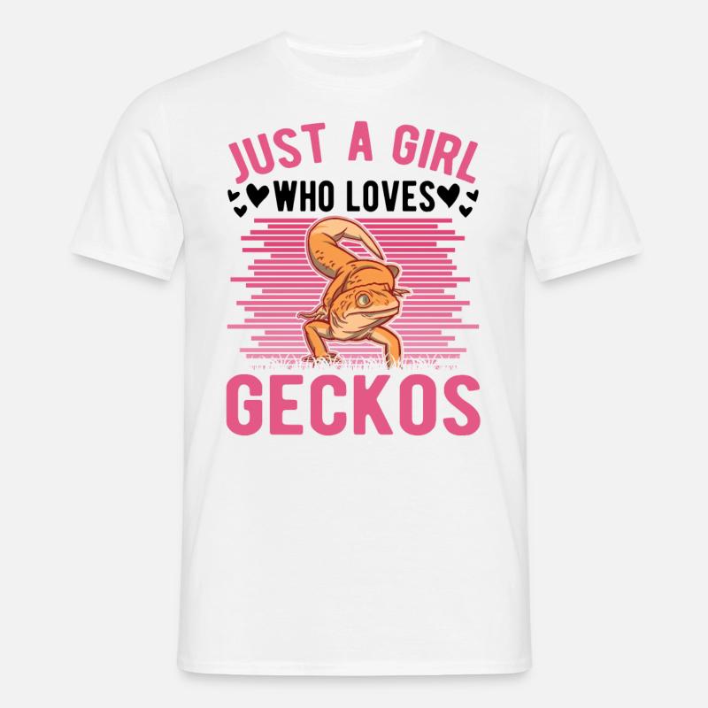 Gecko Mädchen Leopardengecko - Männer T-Shirt - Weiß