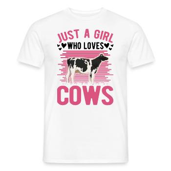 Cow Girls Cattle Cows Cattle breeders - Men's T-Shirt - white - Front - AI Model Male 178 dark (178cm)