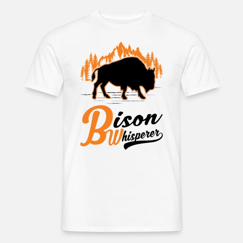 Büffelflüsterer Büffel Flüsterer Wasserbüffel - Männer T-Shirt - Weiß