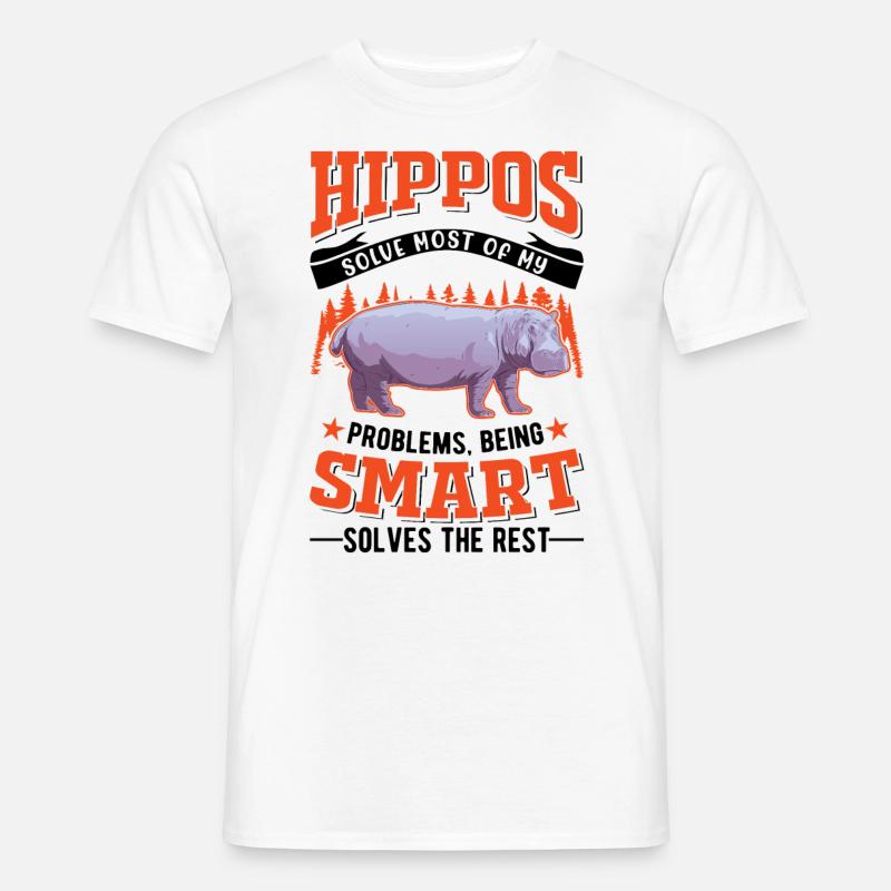 Nilpferd Geschenk Hippo Flusspferd - Männer T-Shirt - Weiß