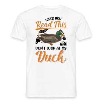 Amoureux du canard cadeau éleveur de canard - T-shirt homme - blanc - Devant - AI Model Male 178 dark (178cm)