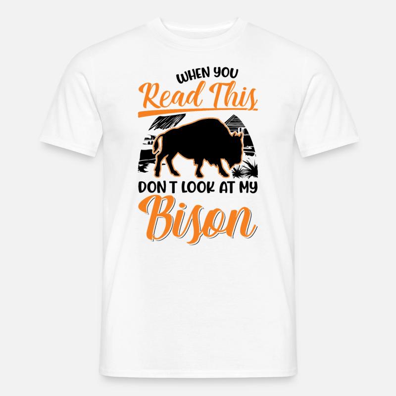 Büffel Geschenk Bison Buffallo Wasserbüffel - Männer T-Shirt - Weiß