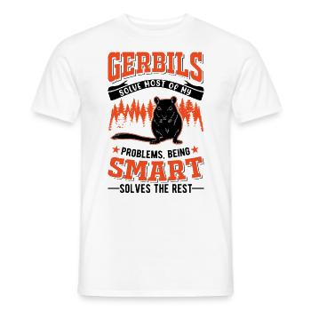 Gerbille Cadeau Rat de course mongol Gerbille - T-shirt homme - blanc - Devant - AI Model Male 178 dark (178cm)