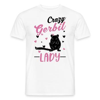 Crazy Gerbil Lady Racing Rat Gerbil Gerbil - T-shirt homme - blanc - Devant - AI Model Male 178 dark (178cm)