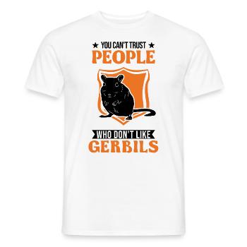 Gerbille Cadeau Rat de course mongol Gerbille - T-shirt homme - blanc - Devant - AI Model Male 178 dark (178cm)