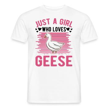 Geese Girls Goose Breeder Goose Goose - Men's T-Shirt - white - Front - AI Model Male 178 dark (178cm)