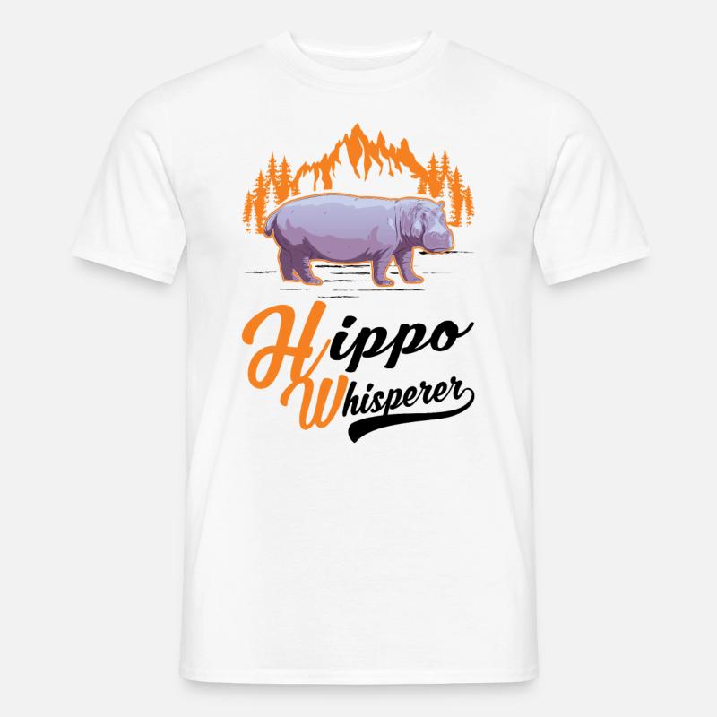 Nilpferd Flüsterer Hippo Flusspferd - Männer T-Shirt - Weiß