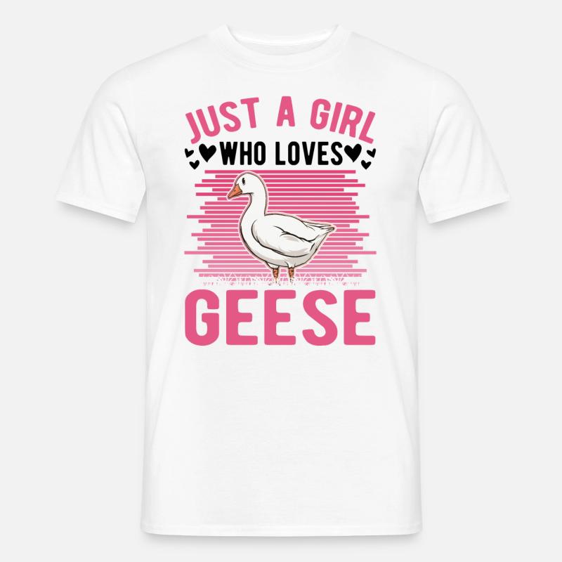 Gänse Mädchen Gänsezüchter Gans - Männer T-Shirt - Weiß