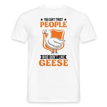 Oies Cadeau Goose Lovers Goose Éleveurs d’oies - T-shirt homme - blanc - Devant - AI Model Male 178 dark (178cm)