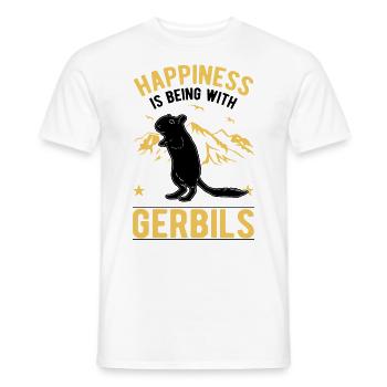 Gerbil Glück racing rat gerbil - Men's T-Shirt - white - Front - AI Model Male 178 dark (178cm)