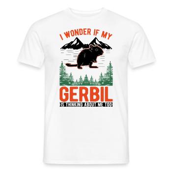 Gerbille Cadeau Rat de course mongol Gerbille - T-shirt homme - blanc - Devant - AI Model Male 178 dark (178cm)