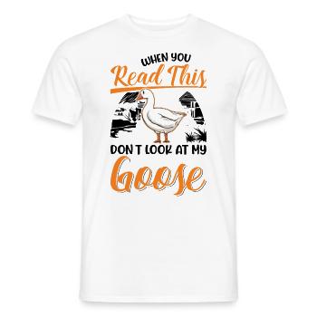 Oies Cadeau Goose Lovers Goose Éleveurs d’oies - T-shirt homme - blanc - Devant - AI Model Male 178 dark (178cm)