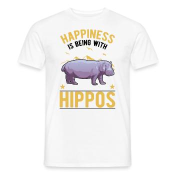 Hippopotame Bonheur Hippopotame - T-shirt homme - blanc - Devant - AI Model Male 178 dark (178cm)