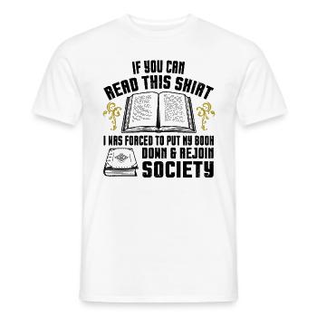 I Was Forced To Put My Book Down Reading - Men's T-Shirt - white - Front - AI Model Male 178 dark (178cm)