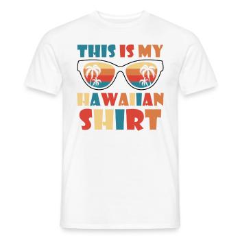 This Is My Hawaiian Luau Tropical Hawaii - Men's T-Shirt - white - Front - AI Model Male 178 dark (178cm)
