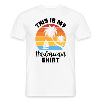 This Is My Hawaiian Luau Tropical Hawaii - Men's T-Shirt - white - Front - AI Model Male 178 dark (178cm)
