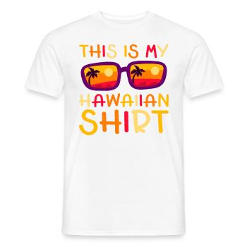 This Is My Hawaiian Luau Tropical Hawaii - Men's T-Shirt - white - Front - AI Model Male 178 dark (178cm)