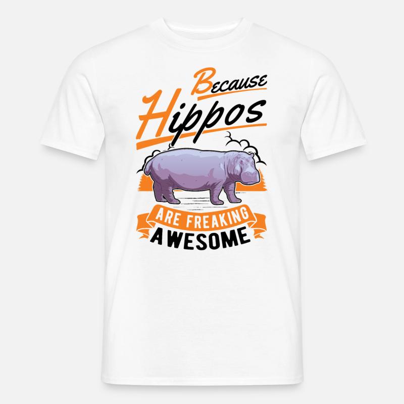 Nilpferd Geschenk Hippo Flusspferd - Männer T-Shirt - Weiß