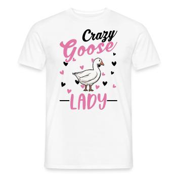 Crazy Goose lady geese goose breeder - Men's T-Shirt - white - Front - AI Model Male 178 dark (178cm)