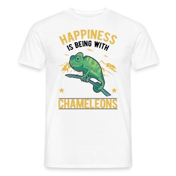 La felicidad es estar con camaleones Camaleón - Camiseta hombre - blanco - delante - AI Model Male 178 dark (178cm)