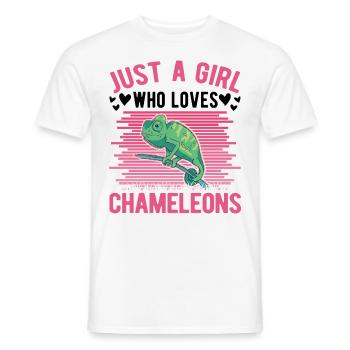Caméléon Fille Caméléon - T-shirt homme - blanc - Devant - AI Model Male 178 dark (178cm)
