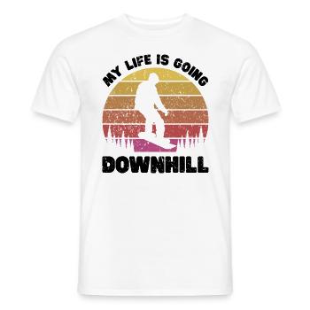 Snowboarding Art Snowboard Snowboarder - Men's T-Shirt - white - Front - AI Model Male 178 dark (178cm)
