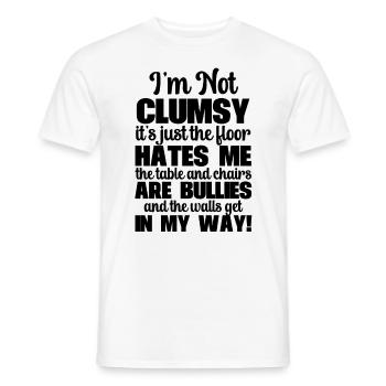 I'm Not Clumsy It's Floor Hates Me Tables Chairs - Men's T-Shirt - white - Front - AI Model Male 178 dark (178cm)