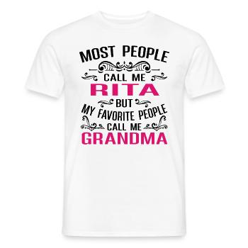 Rita Name Funny Personalized Grandma - Men's T-Shirt - white - Front - AI Model Male 178 dark (178cm)