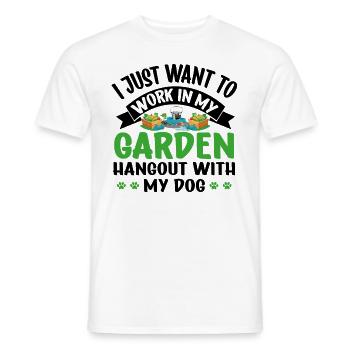 Dog Lover Gardener Garden Pet Plants Gardening - Men's T-Shirt - white - Front - AI Model Male 178 dark (178cm)