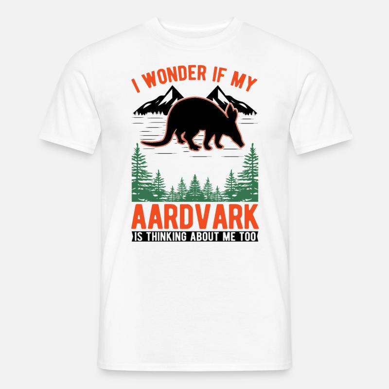 Erdferkel Geschenk Aardvark - Männer T-Shirt - Weiß