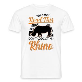 Rhinocéros Cadeau Rhino Rhinocéros - T-shirt homme - blanc - Devant - AI Model Male 178 dark (178cm)