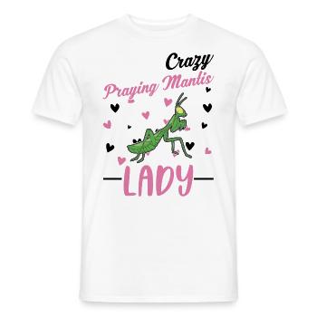 Crazy Praying Mantis lady Gottesanbeterin - Männer T-Shirt - Weiß - Vorne - AI Model Male 178 dark (178cm)