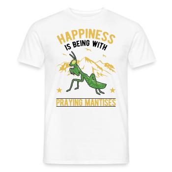Gottesanbeterin Mantis Fangschrecke - Männer T-Shirt - Weiß - Vorne - AI Model Male 178 dark (178cm)