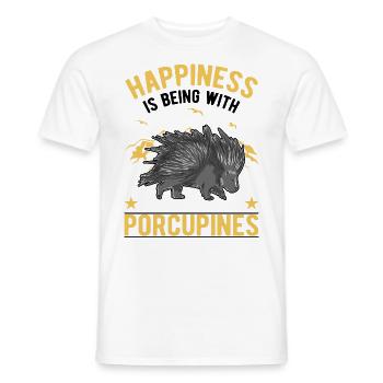 Porcupine Happiness Porcupine - Men's T-Shirt - white - Front - AI Model Male 178 dark (178cm)