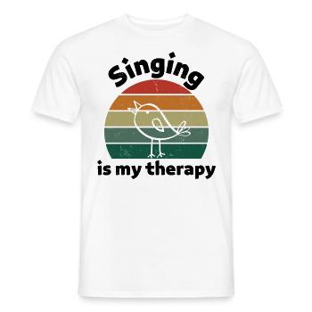 Singing is my therapy! schwarz - Männer T-Shirt - Weiß - Vorne - AI Model Male 178 dark (178cm)