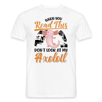 Axolotl Queue Cadeau Amphibien Axolotl - T-shirt homme - blanc - Devant - AI Model Male 178 dark (178cm)