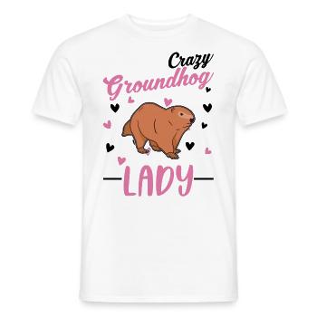 Marmotte folle Femme Crazy Groundhog dame - T-shirt homme - blanc - Devant - AI Model Male 178 dark (178cm)