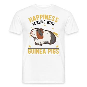 Conejillo de Indias Felicidad Conejillo de Indias - Camiseta hombre - blanco - delante - AI Model Male 178 dark (178cm)