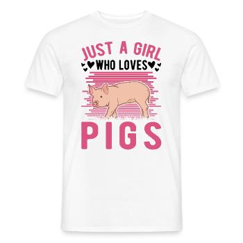 Pig Girls Pig Farmer - Men's T-Shirt - white - Front - AI Model Male 178 dark (178cm)