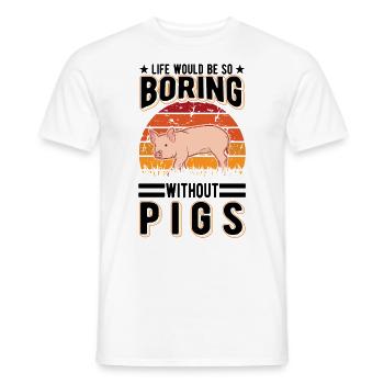 Pig Gift Farmer Pig - Men's T-Shirt - white - Front - AI Model Male 178 dark (178cm)