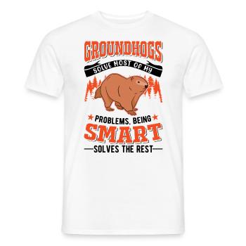 Marmot Groundhog Day Forest Marmot - Men's T-Shirt - white - Front - AI Model Male 178 dark (178cm)