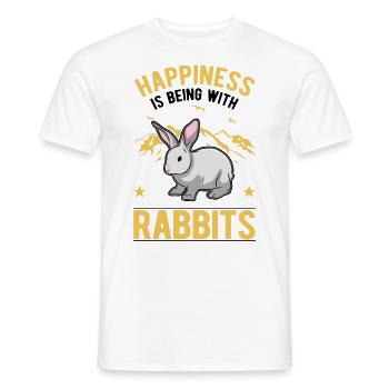 Rabbit Lucky Rabbit Rabbit - Men's T-Shirt - white - Front - AI Model Male 178 dark (178cm)