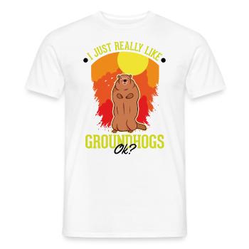 J’aime beaucoup les marmottes Marmotte Murmeltier - T-shirt homme - blanc - Devant - AI Model Male 178 dark (178cm)