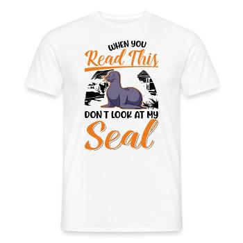 Cadeau de phoque Phoque Lion de mer - T-shirt homme - blanc - Devant - AI Model Male 178 dark (178cm)