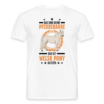 Welsh Pony Glitzer - Männer T-Shirt - Weiß - Vorne - AI Model Male 178 dark (178cm)
